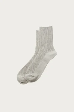 Washi/Recycled Cotton Rib Crew Socks - Gray