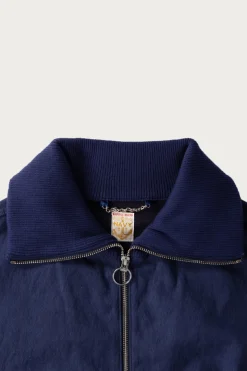 Water-Repellent Canvas ZIP-UP Blouson - Navy