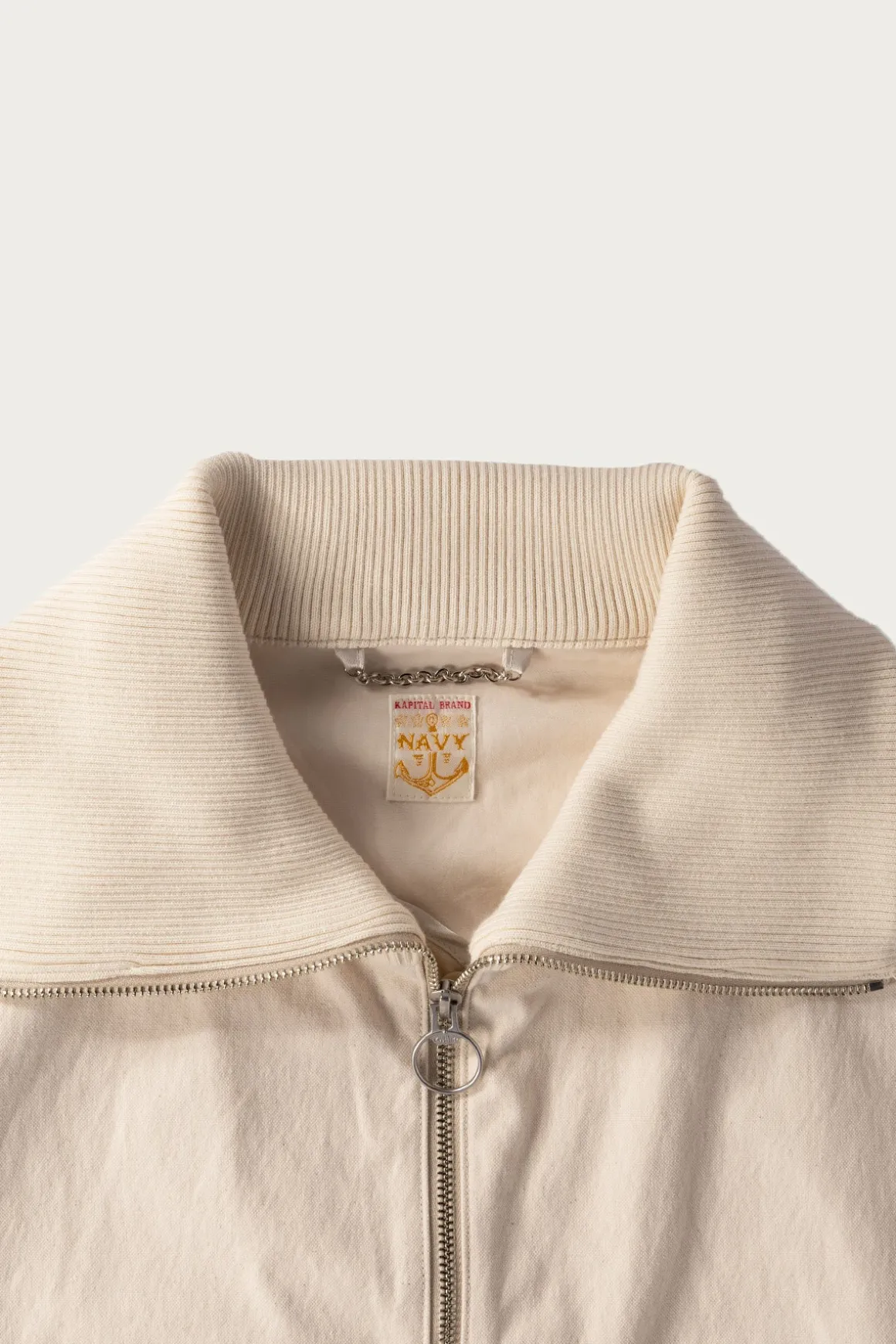 Water-Repellent Canvas ZIP-UP Blouson - Natural