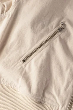 Water-Repellent Canvas ZIP-UP Blouson - Natural