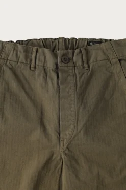 Wide Fit French Work Pants - Army Green