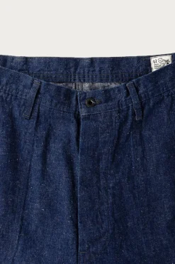 Wide Fit US Navy Denim Utility Pants - One Wash