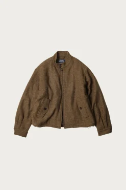 Wool Harrington Jacket - Brown