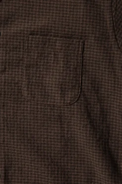 Wooly Gingham One Pocket Shirt - Brown