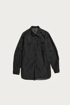 Work Shirt - Black Cotton Denim Shirting