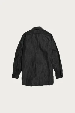 Work Shirt - Black Cotton Denim Shirting